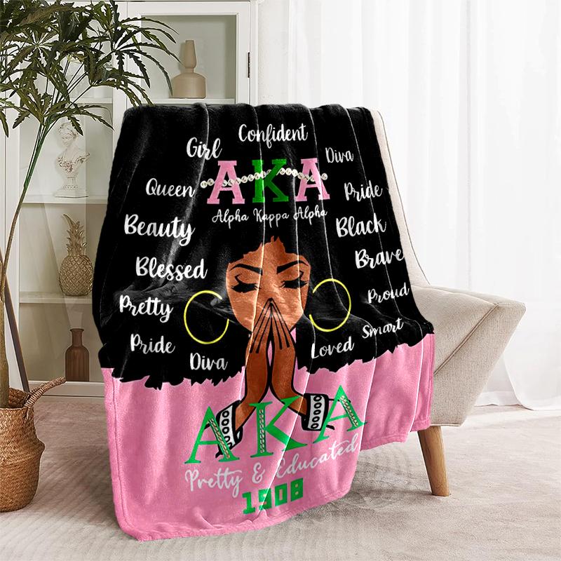 1pc Blanket AKA logo2 Print Design, Lightweight Blanket for Sofa, Bed- Soft &Warm, Gift for All Seasons like Christmas, Halloween
