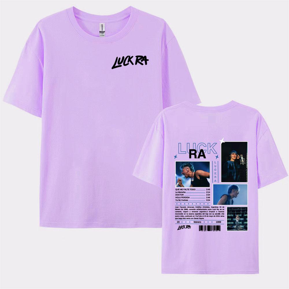 Rapper Luck Ra 2025 Tour Merch Tshirts for Men Casual 100 Cotton Short Sleeve Oversized T Shirt Unisex Retro Pop Music Tshirt