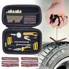 All-in-One Emergency Car Tire Repair Kit - Puncture Plug Tools with Strips,Gloves & Gauge, Universal, Easy To Use