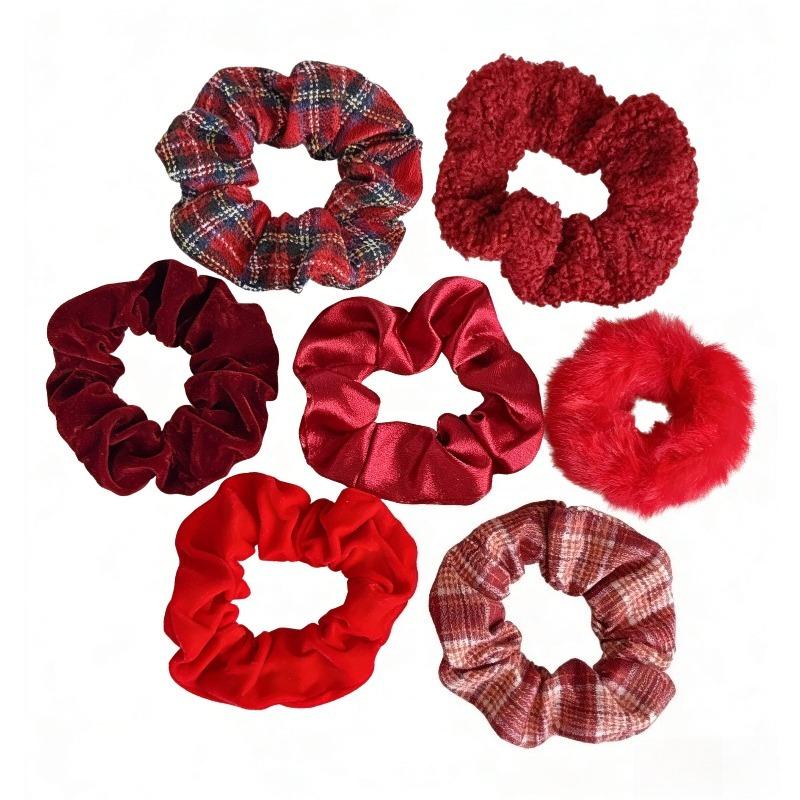 7Pcs/Set Women Hair Scrunchies Velvet Elastic Hair Band for Girls Ponytail Holder Rubber Bands Hairband Women Hair Accessories
