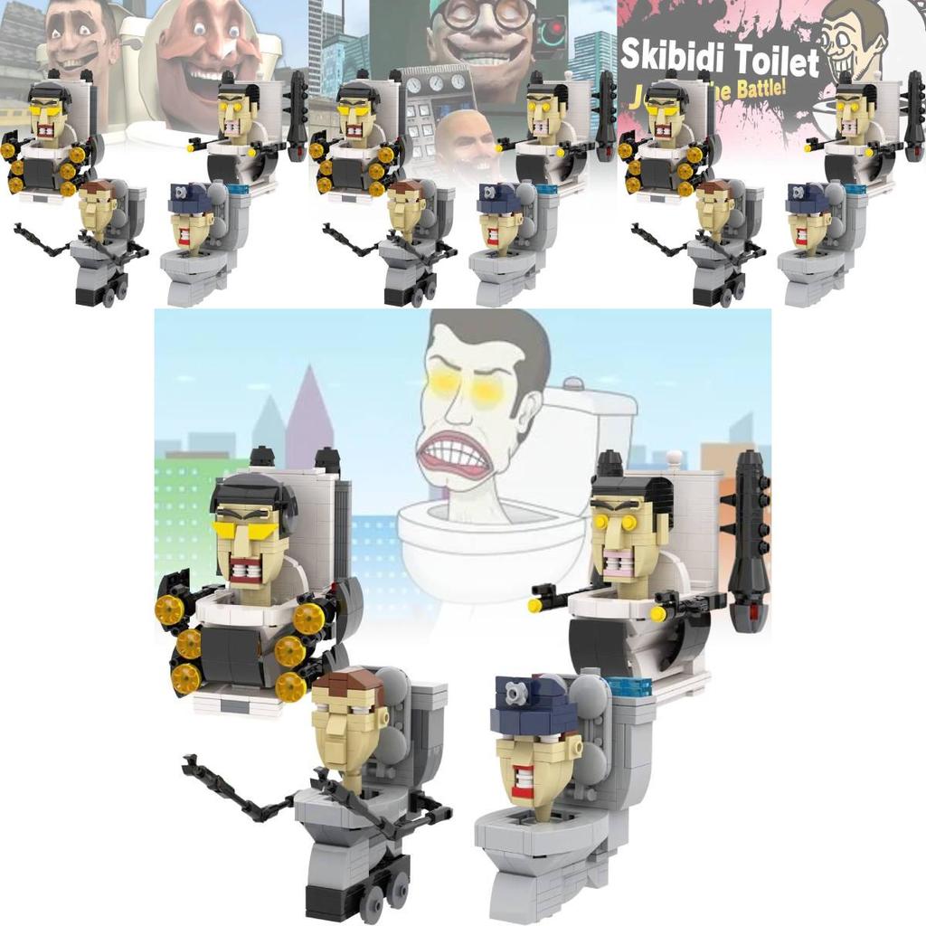 Mocskibidi Toilet Building Blocks Set For Creative Kids With 100 To 500 Colorful Pieces