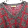 ICEWEAR 80s Vintage Wool Check Long Sleeve V Neck Knit S Gray Sweater Men's Used