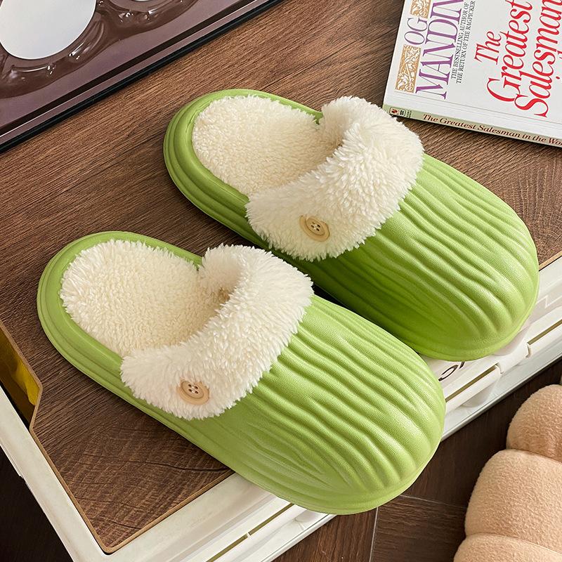 New Autumn and Winter Cotton Slippers Household Indoor Warmth Shoes Detachable Velvet and Anti slip Home Cotton Shoes
