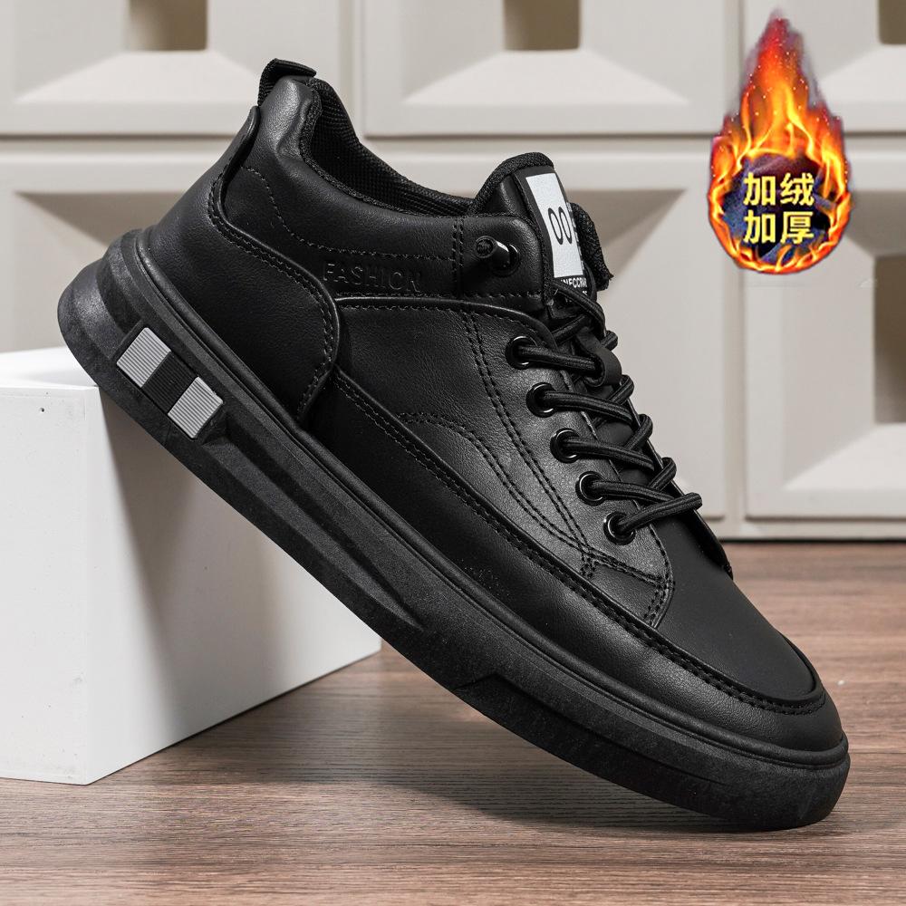 Men's Shoes 2025 Board Shoes Casual Shoes New Autumn and Winter Velvet Sports Shoes Medium Help Tooling Fashionable Versatile White Shoes