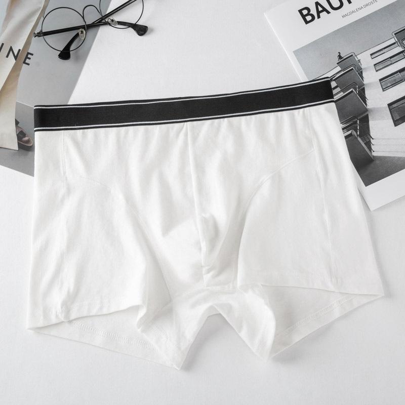 Solid Color Men's Underwear All Cotton Breathable Student Youth Sports Flat Pants Large Four Corners Underwear