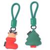Waterproof Santa Claus Keychain Sewn Leather Elk Pendant Small Gift Christmas Key Ring  Women
