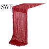Rustic Table Runner Tablecloth Soft Washable Non-Fading Hand-dyed Wedding Party Decoration