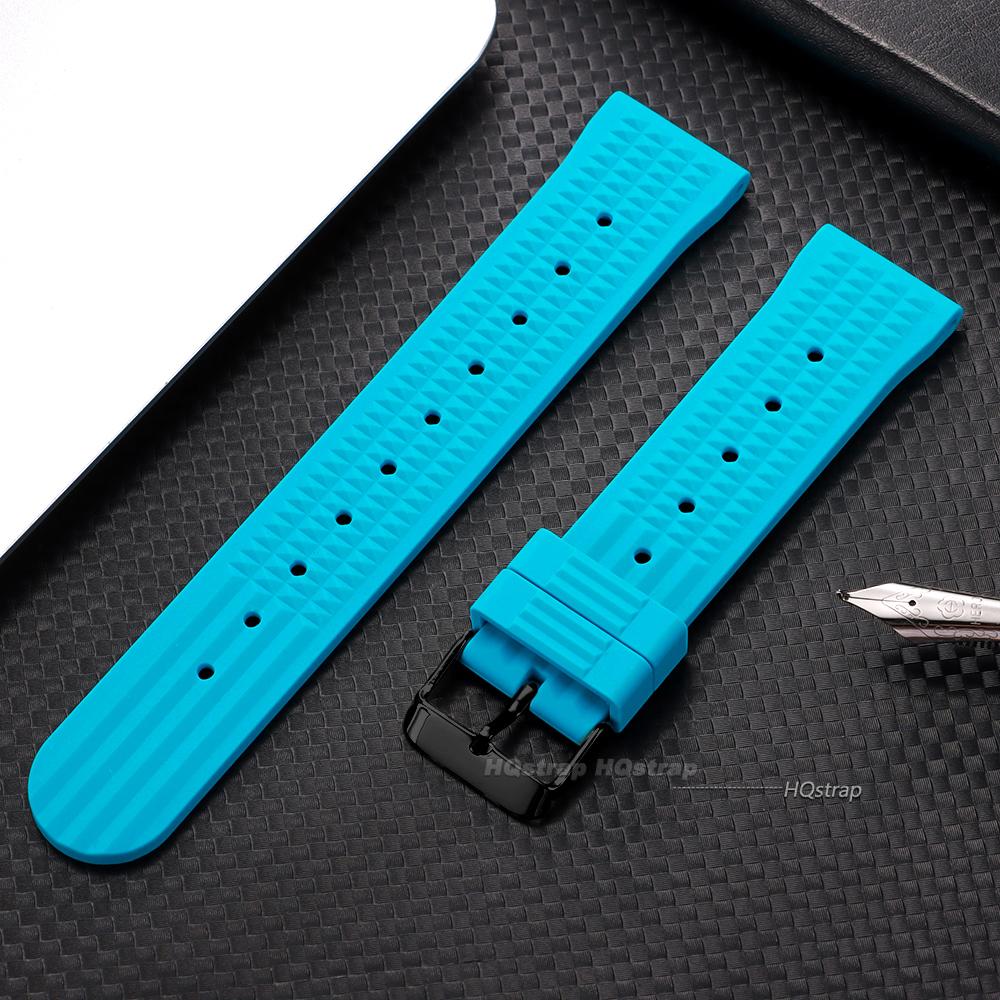 Premium Rubber Watch Band for Seiko Soft Universal 20mm 22mm Silicone Strap Replacement for Water Ghost Waterproof Watchbands
