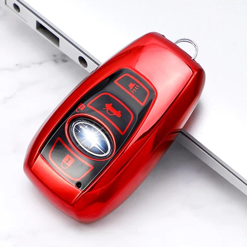 

Car Smart Key Cover Case Bag Shell Holder Fob for Subaru BRZ Forester Impreza STi WRX XV Crosstrek Legacy Outback 2015-2019 красный