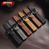 18/19/20/21/22/24mm Cowhide Watch Bands Vintage Racing Leather Watch Strap for Seiko Quick Release Breathable Porous Watchband