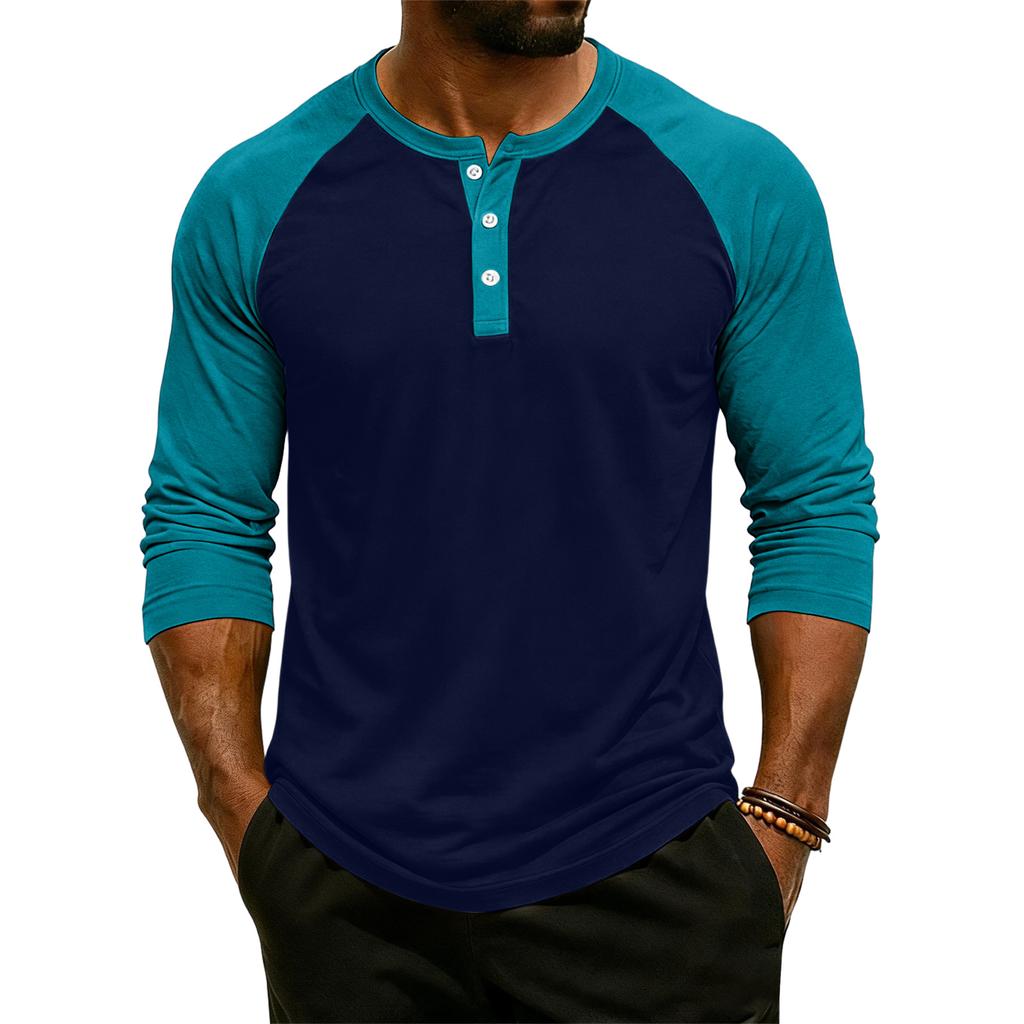 Men's Raglan Sleeve Three-quarter Sleeve Top