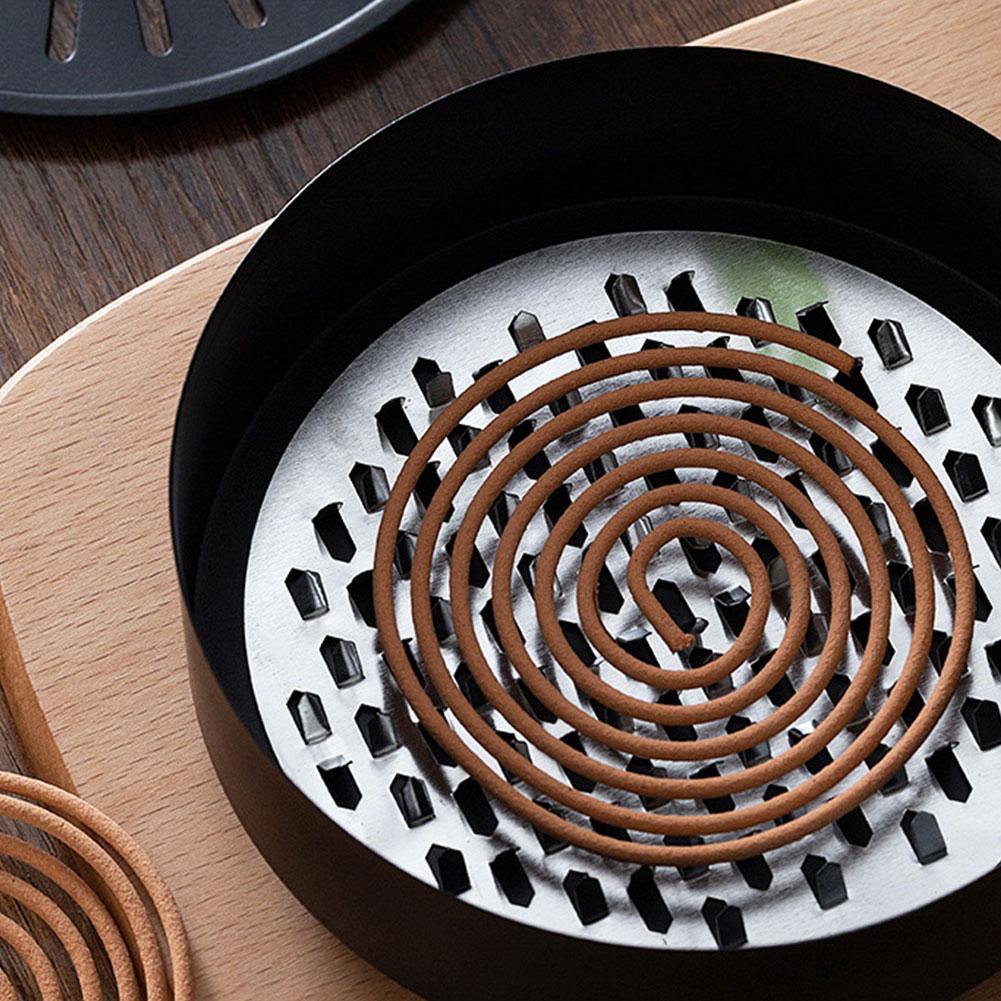 Portable Mosquito Coils Holder Large Metal Repellent Burner Incense Rack Cover With Tray Box Mo W9S9
