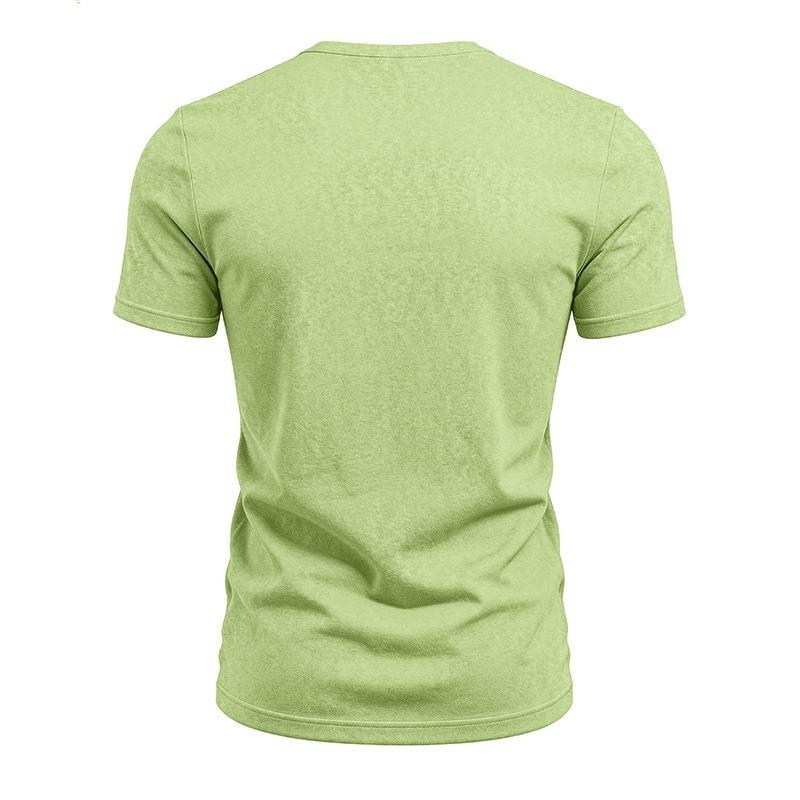 Men Casual Summer Loose V Neck Short Sleeve Solid T Shirt