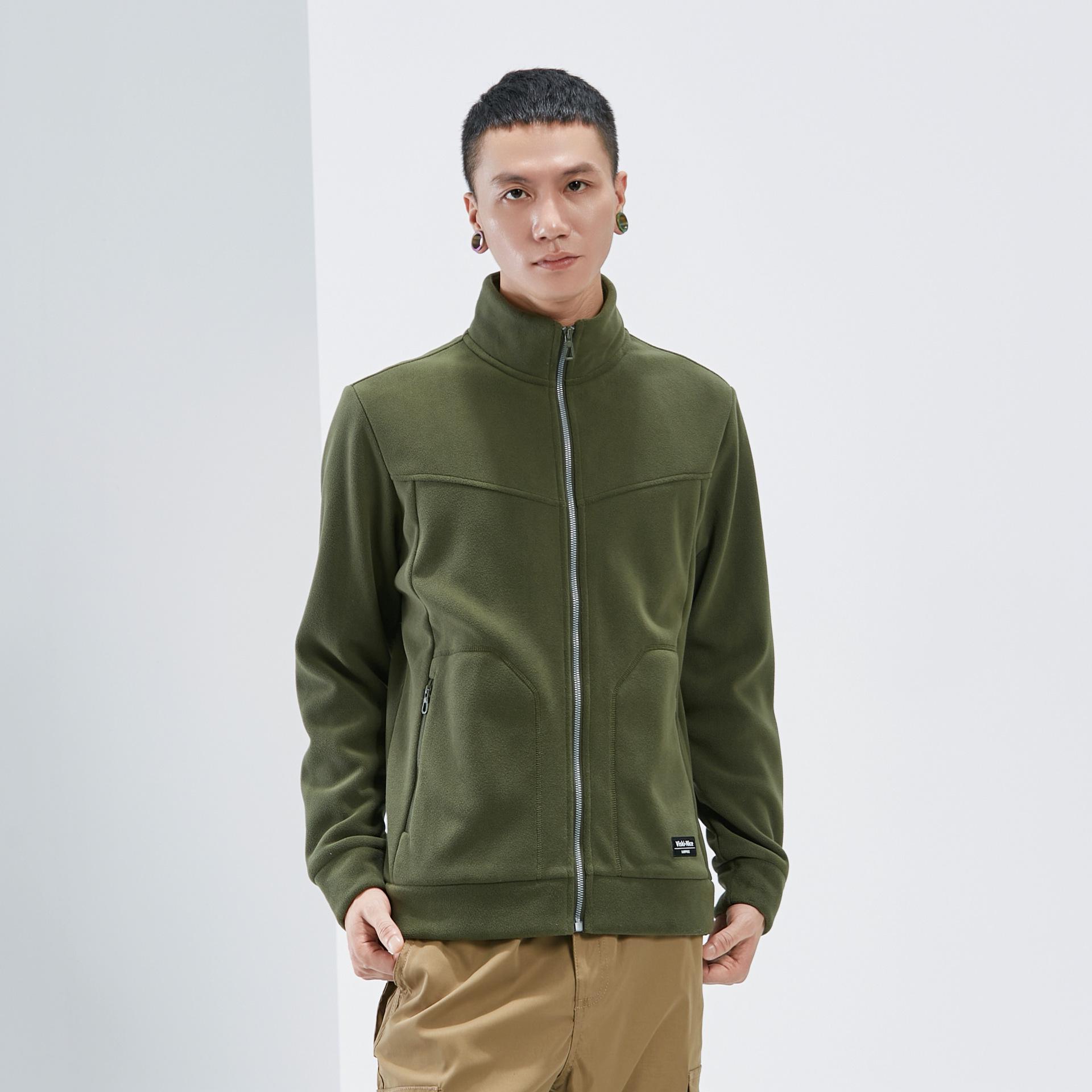 

Унисекс Толстая флисовая куртка со стойкой - Теплая и ветрозащитная для осени и зимы 2X-Large