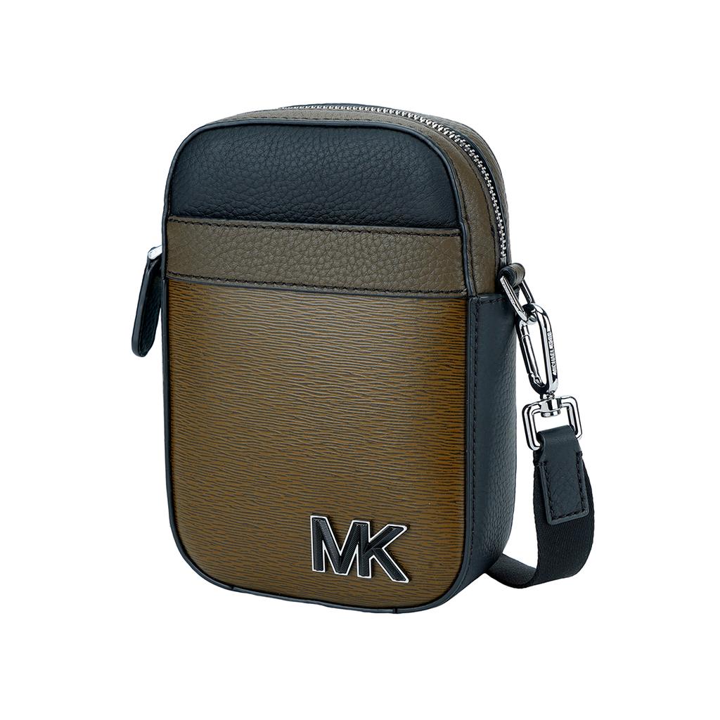 New MICHAEL KORS Hudson Cow Leather Cell Phone Pouch Shoulder Bag Crossbody Bag Men's Pure Black 33H1LHDC1L-333