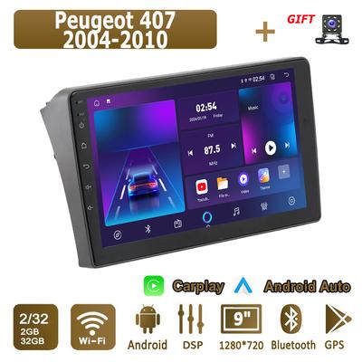Android Carplay Autoradio für Peugeot 407 2004-2010 Multimedia-Player Head Unit Stereo GPS Navigation BT WIFI 2 + 32GB