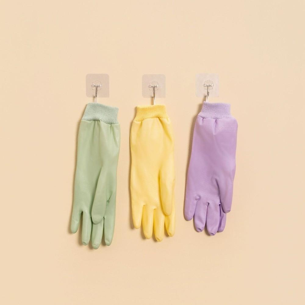 Waterproof Dishwashing Gloves Warm Fleece Thickened Cleaning Gloves Tear-resistant Threaded Sleeve Cuff Housekeeping Gloves