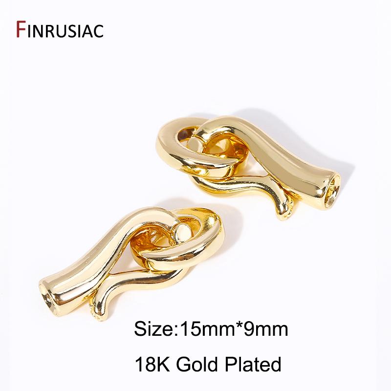 

18K Gold Plated Brass Pearl Clasp Connector For DIY Handmade Bracelet Beads End Caps Fastener Clasps Making Accessories 1 piece