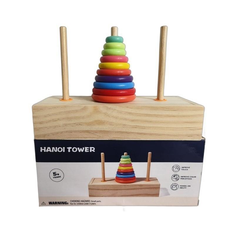 

Rainbow Stacking Le Hanoi Tower Stacking Le Size Cognitive Color Distinction Young Children Educational Parent-Child Interactive Toys