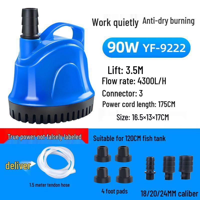 Pompă submersibilă de acvariu cu zgomot redus, cu aspirație inferioară și filtru