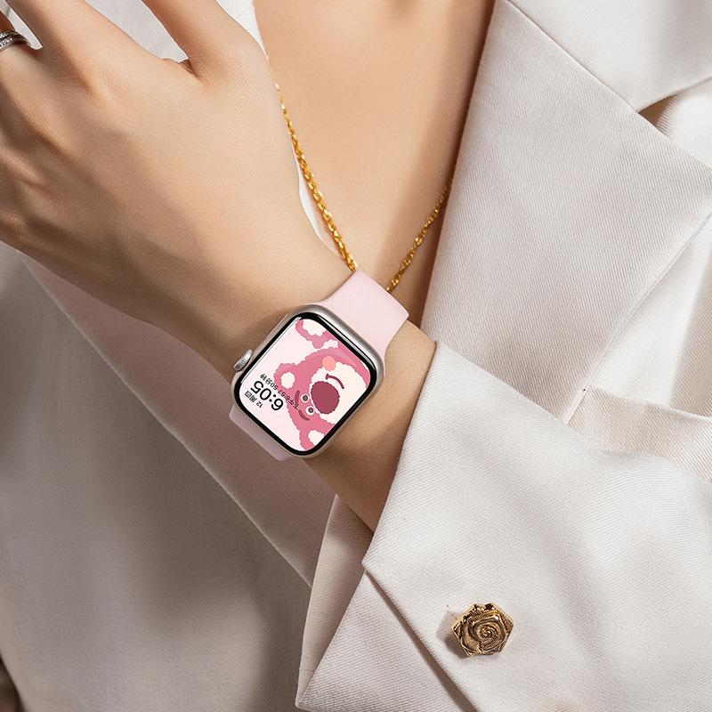 Kompatibles Silikonarmband für Apple Watch Series 8, 9, 10 und 11 - Neues Standardmodell für Mädchen (S)