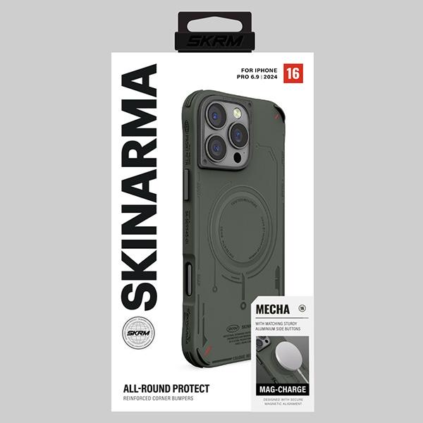 Etui Do iPhone 16 Pro Max Skinarma Magnetic Charging Oliwkowy