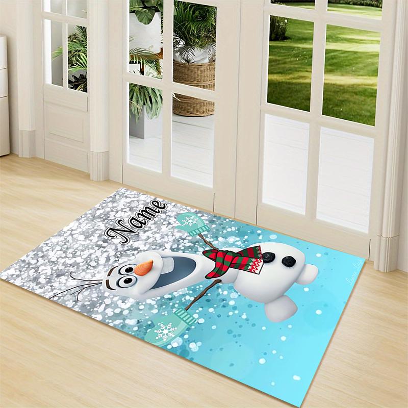 Custom Name Elsa's Magical Frost Carpet Rug Customizable Soft Washable Anti-Slip Home Living Room Sofa Mats Personalized Rug. 0909278