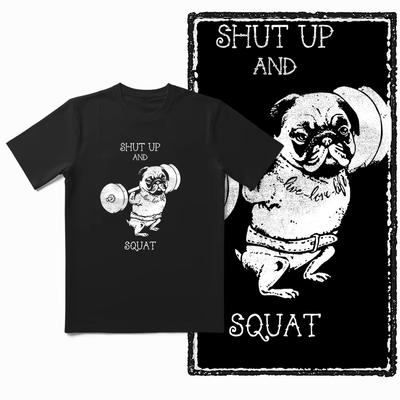 Summer Bulldog Fitness Pattern Exercise Training Short-Sleeved Cotton Loose And Breathable Men's Fitness Enthusiast T-Shirt