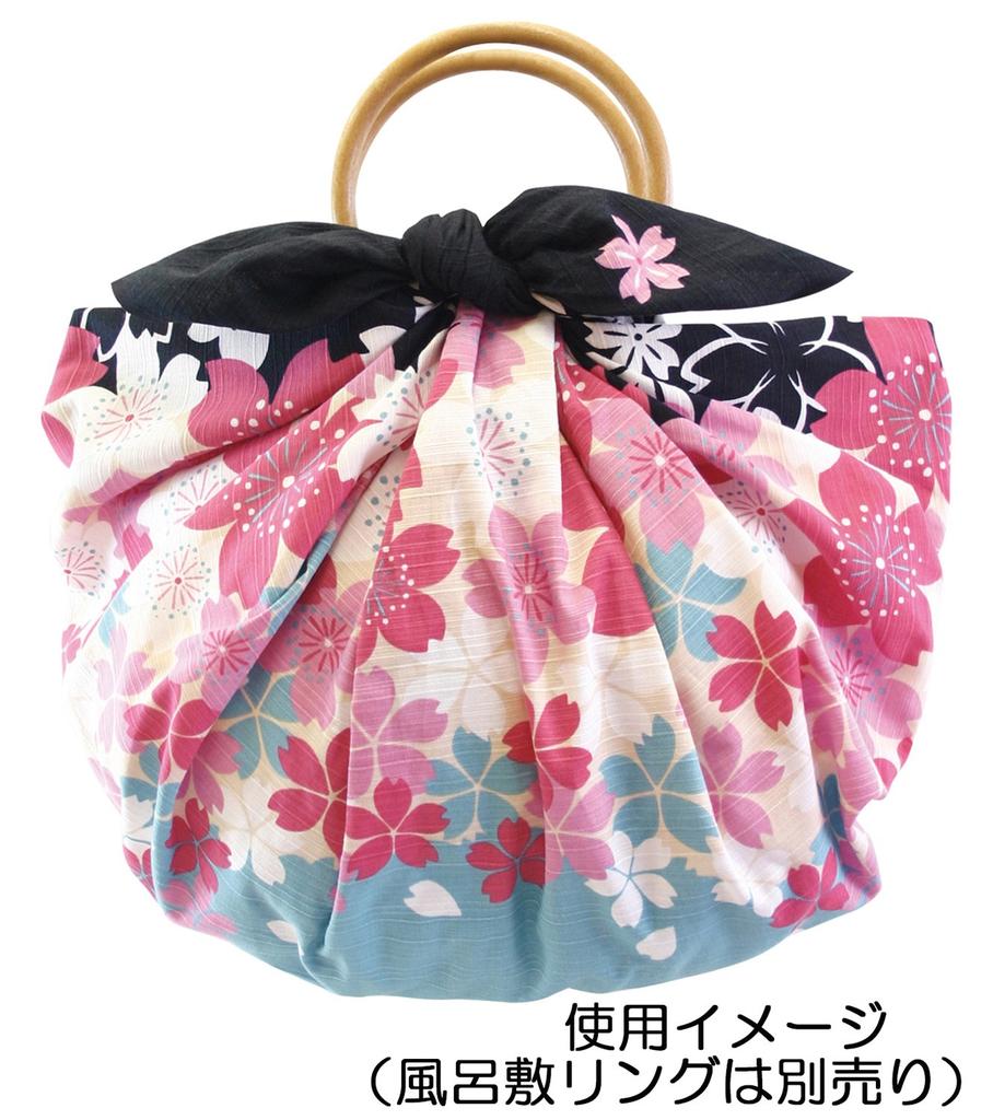 Maeda Senko Hanagoromo Large Furoshiki Sakura Black 110458 Made in Japan 100% Cotton Approx. 107x105cm (Japan domestic version)