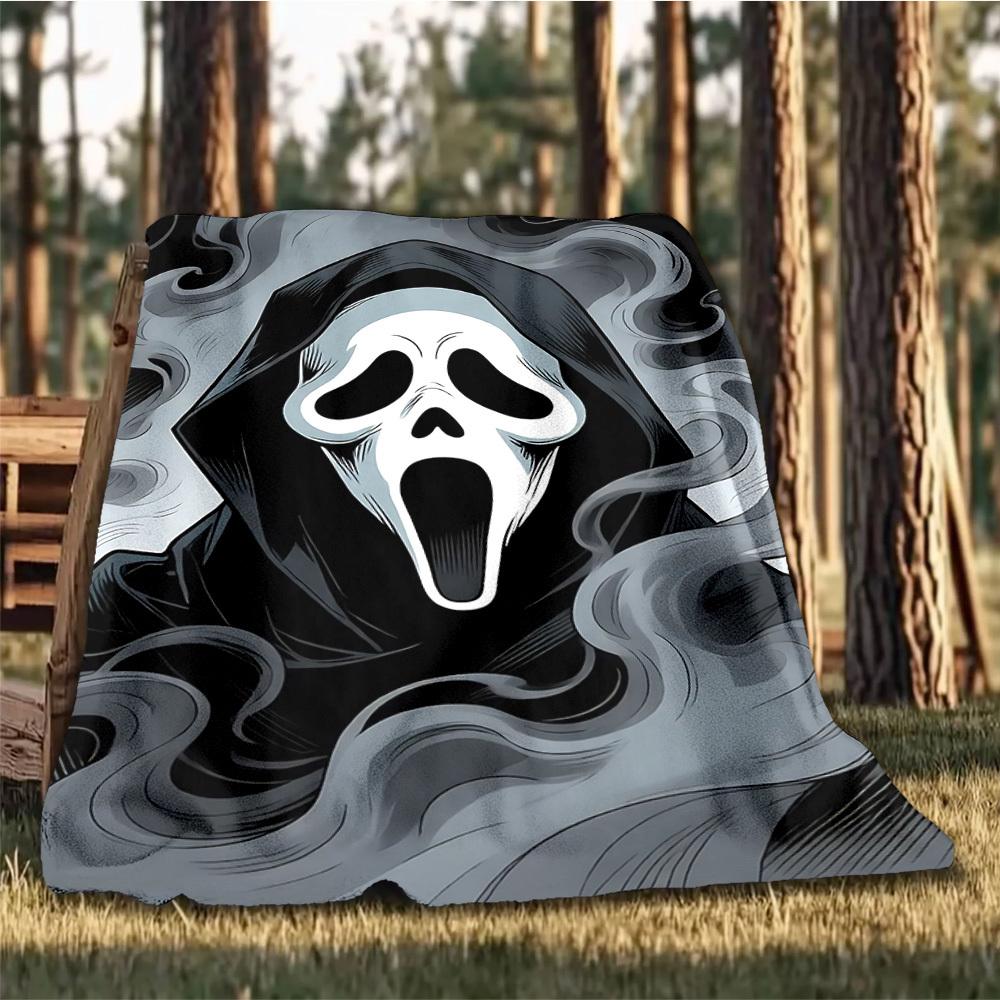1pc Ghostface Outdoor Soft Blanket Ultra Plush, Warm, Versatile, and Easy Care for Camping, and