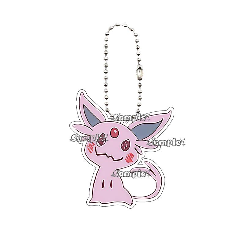 Creative Anime Eevee Leafeon Glaceon Umbreon Jolteon Anime Double-sided Printing Acrylic Keychain Key Ring Jewelry  Accessories