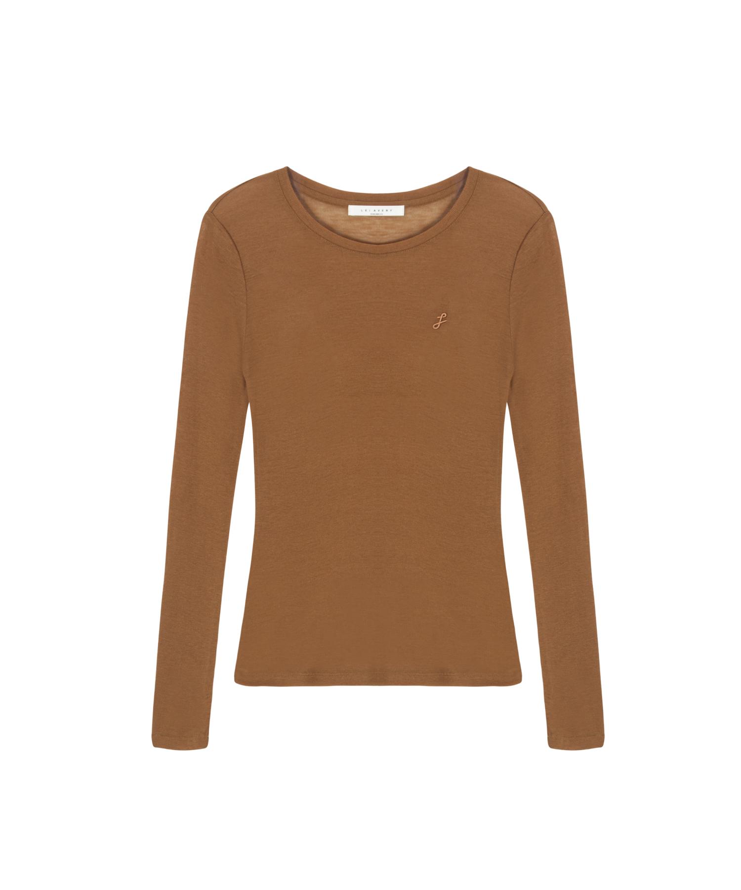 Ray Avery Wool Tencel T-Shirt (Camel) 55