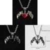 Gothic Punk Heart Shape Pendant With Alloy Drop Oil Necklace For Women