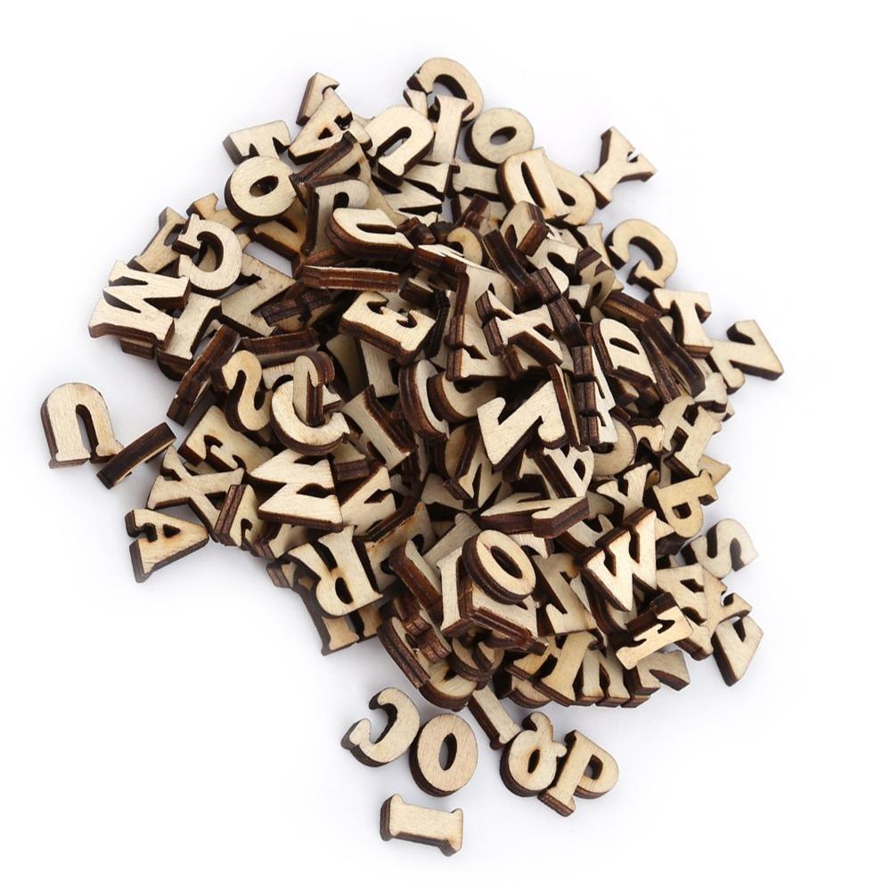 200pcs Mixed Wooden Numbers Unpainted Wooden Alphabet Wood Handmade DIY Wooden Letters  DIY Crafts