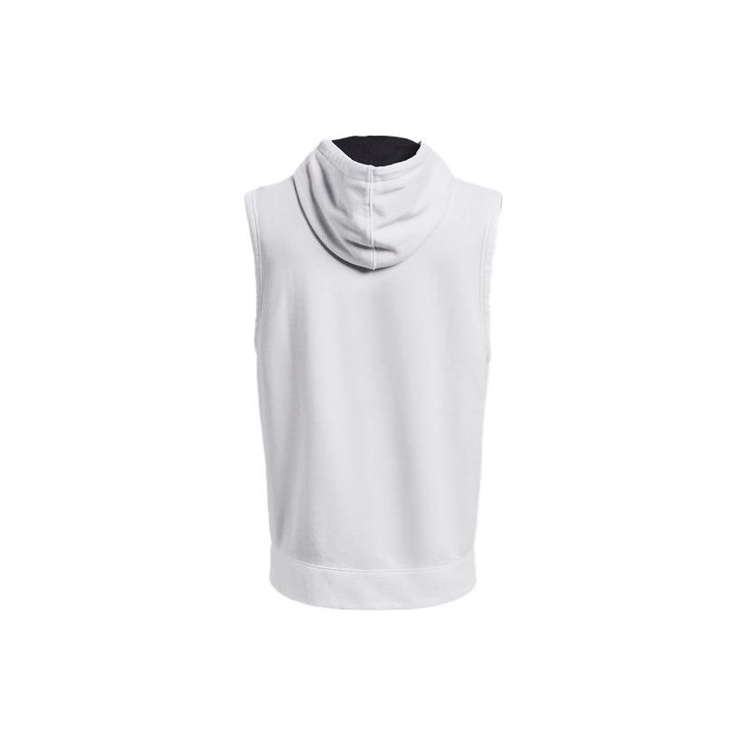 Under Armour Curry Series Solid Color Drawstring Soft Hooded Sleeveless Basketball Vest Men Vests White 1374301-100