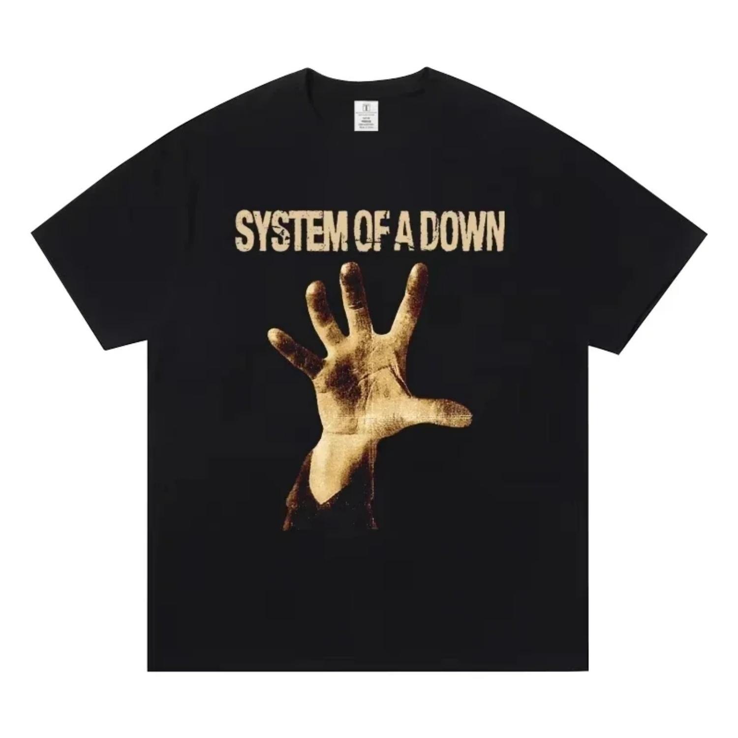 

2025 System of A Down Band T-shirt Cotton Soft Summer Tee Shirt and Fashion Tshirt Male Rock Music Streetwear Tees Top S чёрный