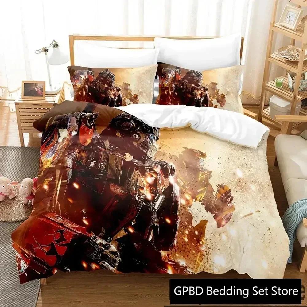 3D-tryckta Tran Formers Sängkläder Pojkar Flickor Dubbel Queen King Size Påslakan Örngott Säng Pojkar Vuxen Hemtextil