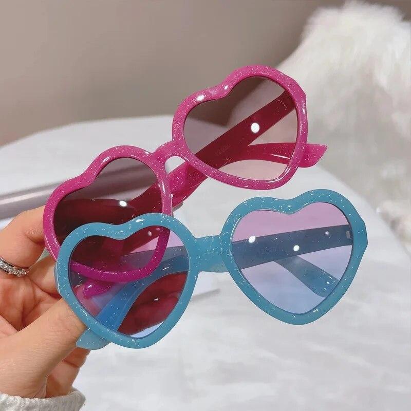 Cute Candy Color Hearts Kids Sunglasses Children Retro Pink Cartoon Sun Glasses Frame Girls Boys Baby Sunglasses UV400 Eyewear