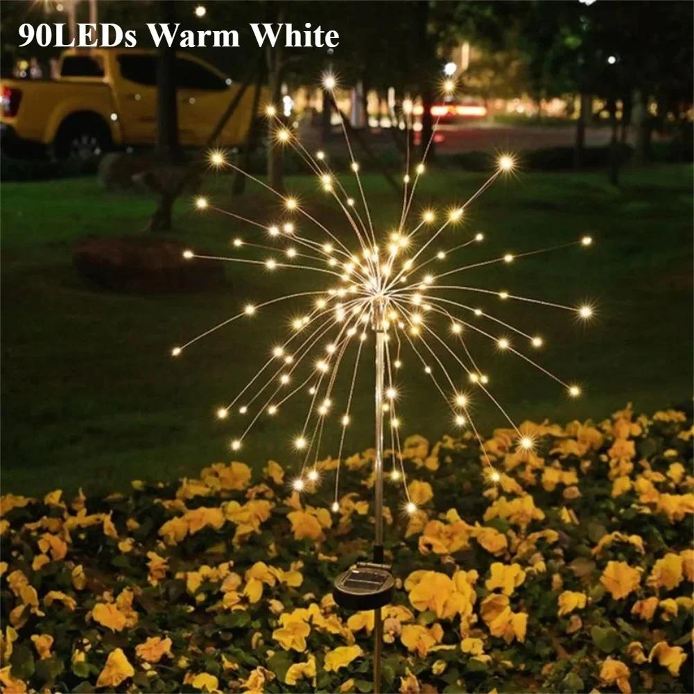 Solar Garden Lights Firework Lights Outdoor Leds-IP65 Waterproof with 8 Lighting Modes Fairy Light for Garden Christmas Wedding