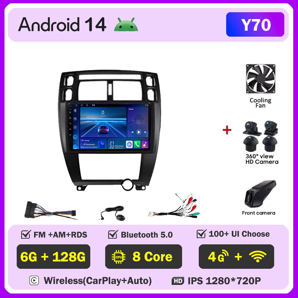 Car Radio Player Android 14 For Hyundai Tucson 1 2004 Carplay Auto Screen Wireless Android Auto Intelligent Car Systems 5G Wifi