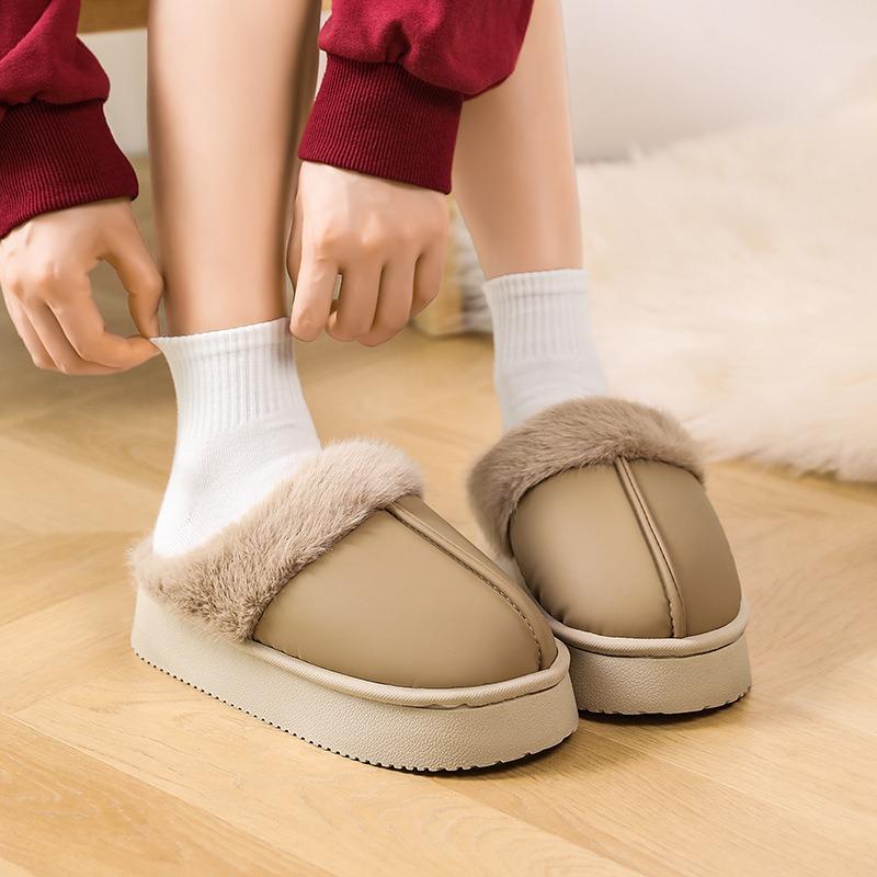 New cotton shoes, women's thickened slippers, velvet thick-soled non-slip, home thermal bag head, and a cotton mop.