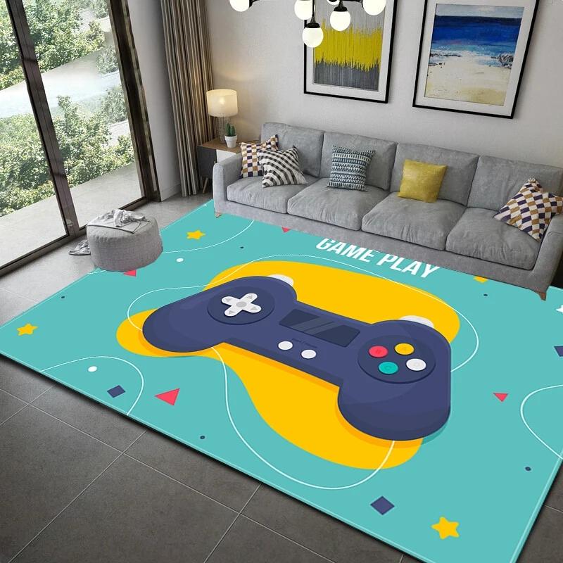 3D Print Gamer Carpet Controller Pattern Living Room Non-Slip Home Entrance Carpet Door Mats Bedroom Bathroom Kitchen Floor Rug