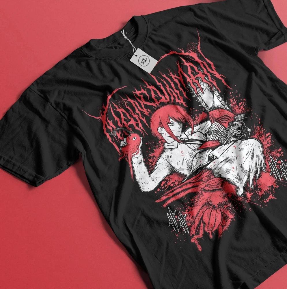 Anime Chainsaw Unisex Makima Denji Black Tshirt S