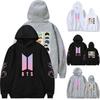 Bts Huvtröja Med Broderad Grafik Bomullsfleece För Ungdomar Vardagskläder