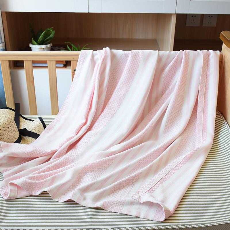 GPPNKC Summer Ice Silk Striped Baby Blanket