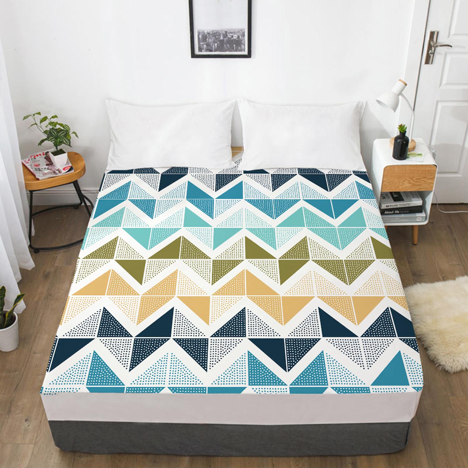 

Домашний текстиль 3D-печатный геометрический узор простыня чехол для матраса эластичная простыня на резинке комплект постельного белья из 3 предметов 120cmX200cmX30cm