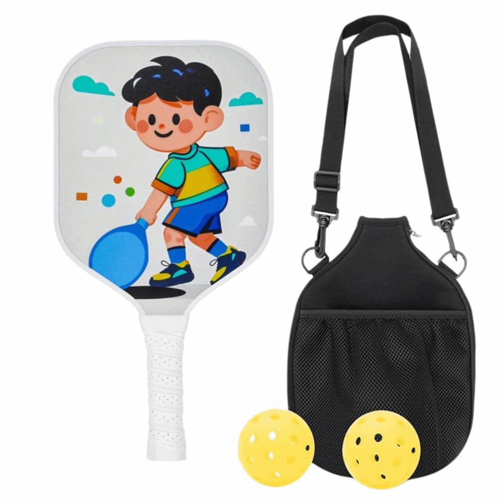 Colorful Kid's Pickleball Set Lightweight Children's Pickleball Rackets  Outdoor Sports