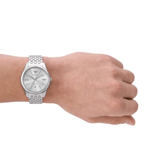 Emporio Armani Men's Automatic Three-Hand Date Stainless Steel Watch, AR60076