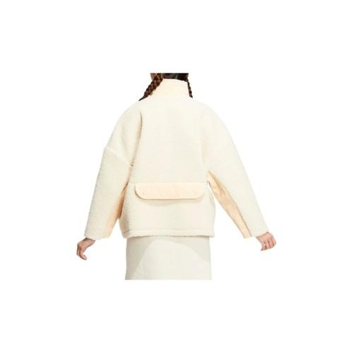 adidas Originals Color-Block Zipper Retro Stand Collar Jacket for Women, White