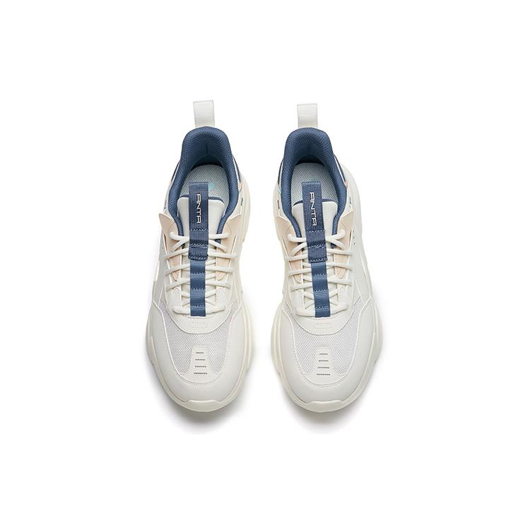 New Anta Life Collection Cushioning, Slip Resistant, And Abrasion Resistant Low Top Sports Casual Shoes Blue White 912228820-11